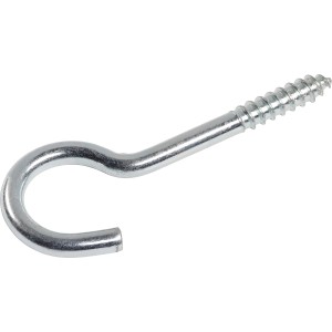 Verzinkter LUX Wäscheleinenhaken, 5,2x80mm, 4er-Set, für Deckenmontage.