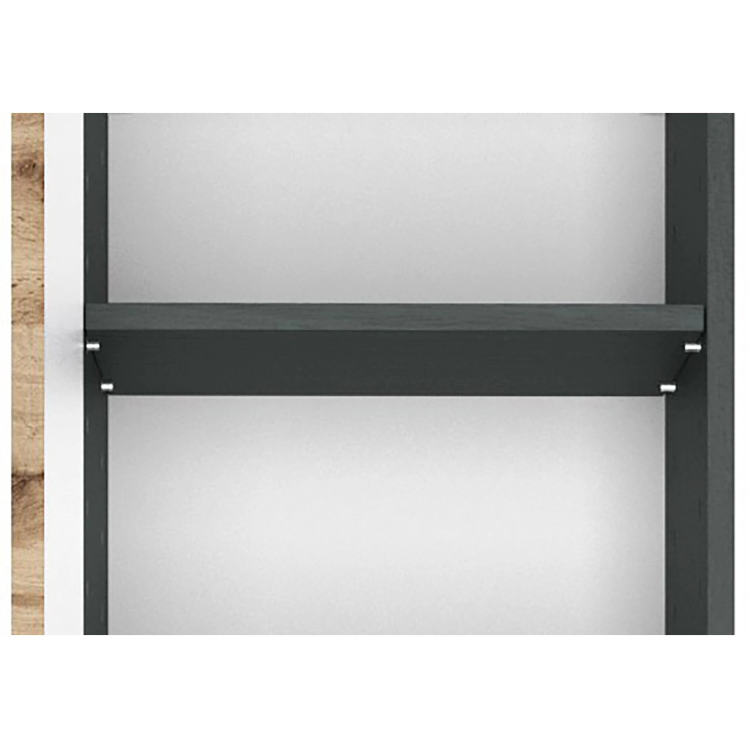 Detailaufnahme: Held Möbel Midischrank Salerno, 40 cm, Wotaneiche/Graphitgrau, Einlegeböden.