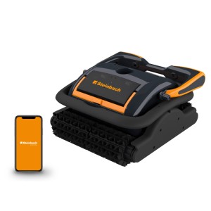 Poolrunner APPcontrol Poolroboter, dunkelgrau-orange, mit App-Steuerung für Boden- und Wandreinigung.
