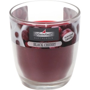 Steinhart Duftkerze Cero im Glas, Altrot, mit Kirschduft. Stumpenkerze für gemütliche Atmosphäre.