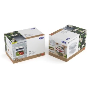 Rotho Kühlschrankorganizer Cauma, 3-teiliges Set in Weiß, Küchenhelfer zur Kühlschrankorganisation.