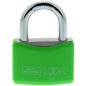 Burg Wächter Vorhangschloss Look 402, Alu, grün. Zylinder-Schloss für mehr Sicherheit.