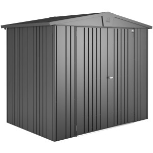 Biohort Metall-Gerätehaus Europa, dunkelgrau-metallic, 3,5 m², mit Doppeltür.
