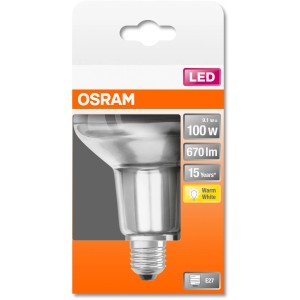 Osram LED-Lampe E27 Reflektor R80, 9,1W, 670lm, 11,3x8cm im Karton.