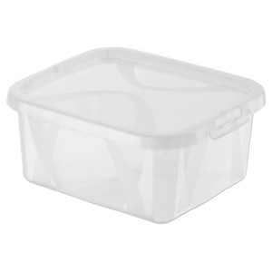 Transparente Rotho Clear Box Arco small (2 l) mit Deckel, ideal zur Aufbewahrung.