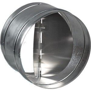 Rückluft-Sperrklappe System 125 aus verzinktem Stahlblech für Lüftungssysteme.