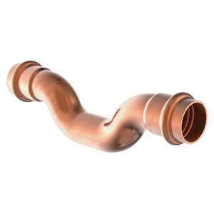 Kirchhoff CU-Überspringbogen, 22 mm, aus Kupfer, mit 2 Muffen für Pressfittings.