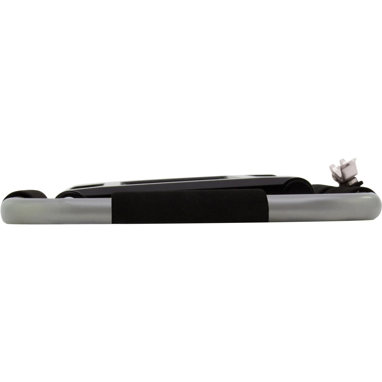 Zusammengeklappte REV Ritter Akku-LED-Arbeitsleuchte Flex, 18W, schwarz-silber.