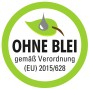 Symbol "Ohne Blei" für Gardinia Beschwerungsband, gemäß EU Verordnung 2015/628.