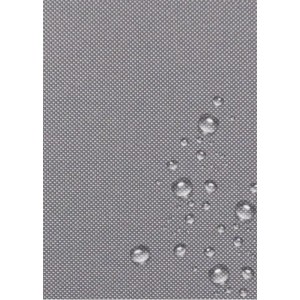 Detailaufnahme: Graues Palettenkissen Rückenkissen (120x40cm) mit Wassertropfen.