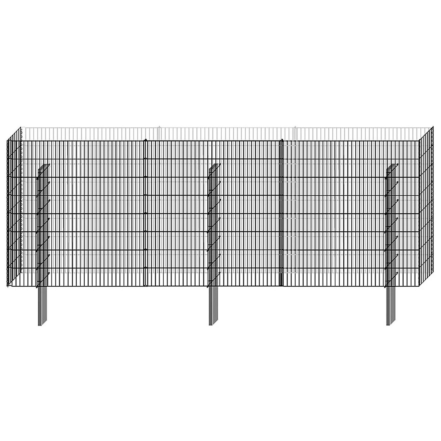 Gabionen-Basisbausatz Limes, 60x227x23cm, für variable Mauern im Garten.