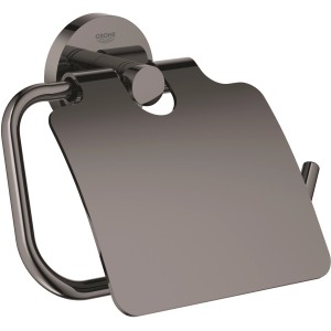 Grohe Essentials WC-Papierhalter mit Deckel in Hard Graphite.