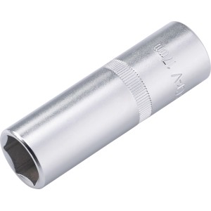 LUX Stecknuss Comfort 21 mm, silberfarben, für Knarre, zum Lösen und Festziehen von Schrauben.