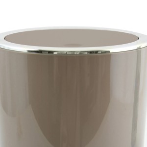 MSV Kosmetikeimer Kamaka, 6 l, Taupe, mit Schwingdeckel und glänzender Oberfläche.