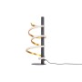 Moderne LED-Tischleuchte Belleza in Gold und Schwarz, spiralförmiges Design, 50 cm hoch.