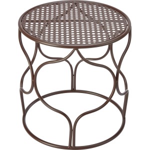 Pflanzhocker Eisen Pulverbeschichtet Braun 33 cm x Ø 32 cm