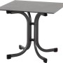 Quadratischer, anthrazitfarbener Siena Garden Klapptisch Sola, 80x80 cm, ideal für Balkon und Garten.