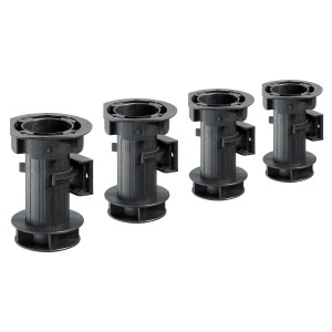 Hettich Sockel-Verstellfuß-Set, 4 schwarze Möbelfüße für Küchenschränke, höhenverstellbar.
