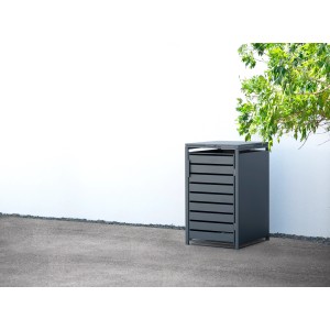 Westmann Mülltonnenbox Kubus, 1er, anthrazit, für 240 l Tonne, aus pulverbeschichtetem Stahlblech.