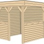 Weka Gartenlaube Rimini mit Flachdach, 262x262 cm, aus Holz. Ideal für Gartenpartys.