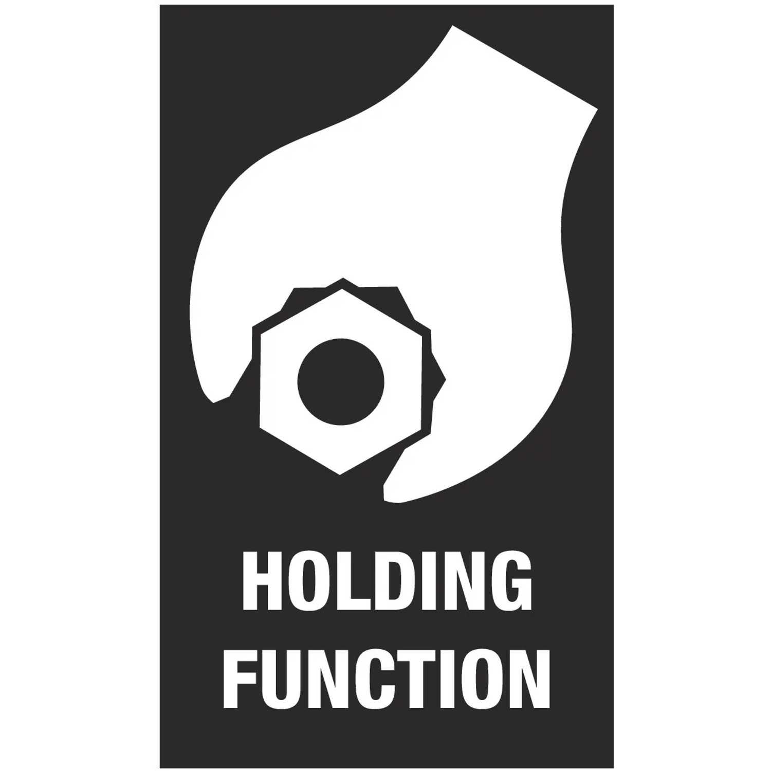 Symbol für Haltefunktion des Wera Maul-Ringratschenschlüssels. Schlüssel hält Schraube.