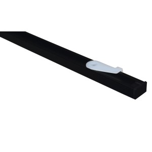 Gardinia Vorhangschiene Lucy, 1-läufig, schwarz-matt, mit Gleiter.