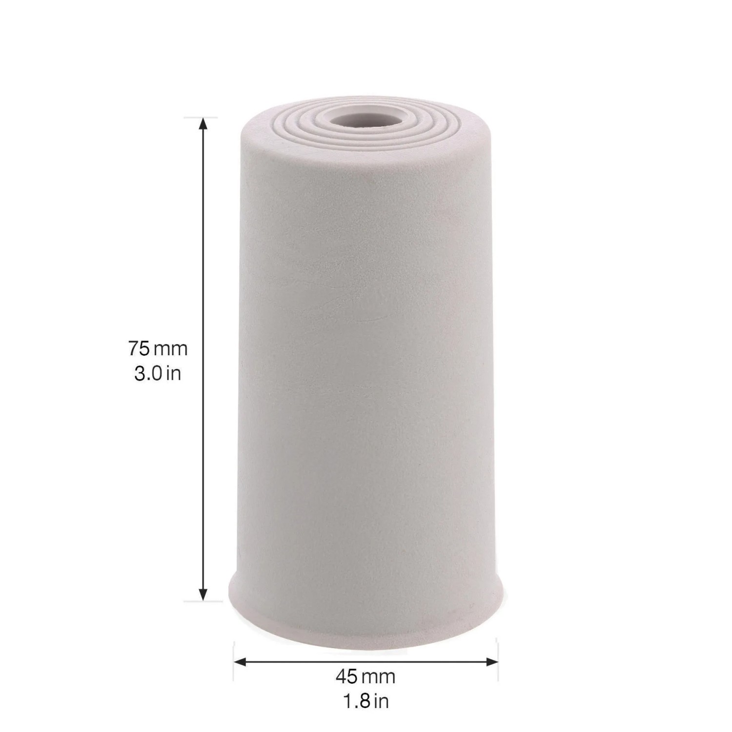 Grauer Wagner Türstopper Vulkano, 45x75mm, aus Gummi für Boden- oder Wandmontage.