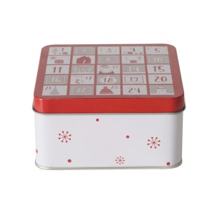 Mehrfarbige Boltze Vorratsdose Halmstad mit Adventskalender-Motiv, 12x12x6cm, Weihnachtsdeko.