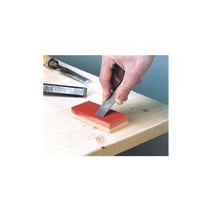 LUX Schärfstein Comfort zum Schärfen von Werkzeugen, 400er/180er Körnung, rot/beige.