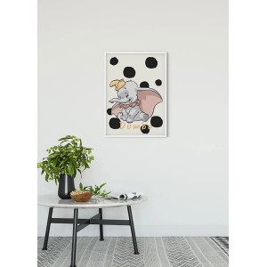 Wandbild: Dumbo mit Punkten, 30x40 cm. Kinderzimmer Deko.