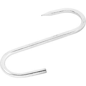 Verzinkter Fleischerhaken, S-Haken, 5x100mm, ideal zum Aufhängen von Fleisch und Werkzeug.