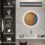 Runder Kleankin Badezimmerspiegel mit LED-Beleuchtung, Touch-Steuerung und Anti-Beschlag-Funktion in modernem Bad.