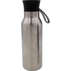 Steuber Premium Travel Trinkflasche, 500ml, Schwarz, Edelstahl, doppelwandig isoliert.
