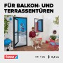 tesa® Insektenschutz-Tür mit Alurahmen in Anthrazit, ideal für Balkon- und Terrassentüren.