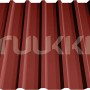 Rotes Trapezblechdach T20 für Holzbrüder Carport Ralf, Detailansicht.