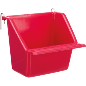 Roter Trixie Hängenapf, 130ml, für Vogelkäfige mit erhöhter Rückwand und Landeplatz.