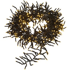 LED-Büschellichterkette 576 LEDs Warmweiß Schwarzes Kabel 7,2 m