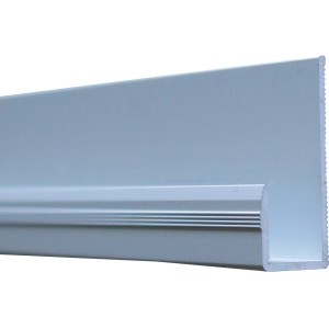 Silbernes Einfassprofil, 12x9 mm, 2700 mm lang, für Laminat und Parkett.