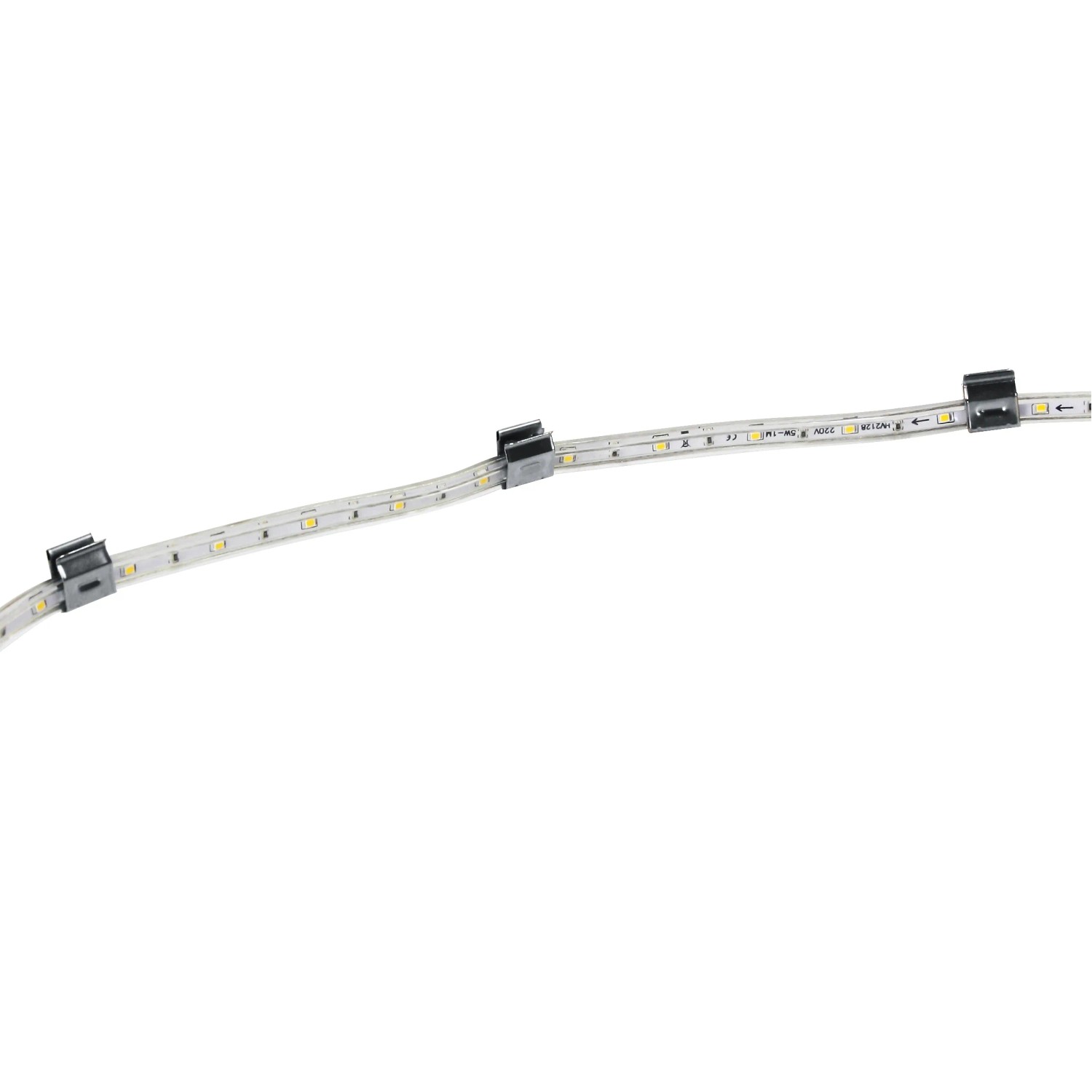 Bellissa Kabelclips (10 Stk.) zur Befestigung eines LED-Lichtschlauchs an einer Rasenkante.
