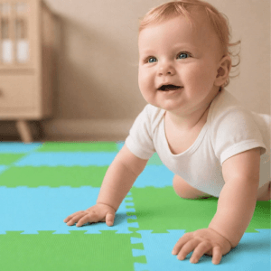 LittleTom Baby & Kinder Puzzlematte 30 x 30 cm 18 Stück Hellgrün & Hellblau
