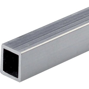 Arcansas Vierkantrohr, 1x1 cm, Aluminium, silberfarben.
