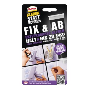 Pattex Montagekleber Fix & Ab 44g Tube, transparent. Universeller Kleber zum Kleben statt Bohren.