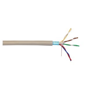 Graues Telefonkabel JY(ST)Y 4x2x0,6 als Meterware für Telefon- und Netzwerkanwendungen.