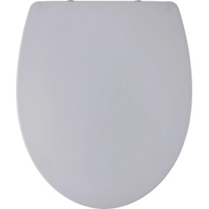 WC-Sitz aus Duroplast in Grau Matt. Ovaler Toilettensitz mit Absenkautomatik, abnehmbar.