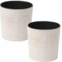 Siena Garden Pflanzgefäß 2er Set Eco Lens Weiß, Ø25cm, aus Kunststoff mit Holzfaseranteil.