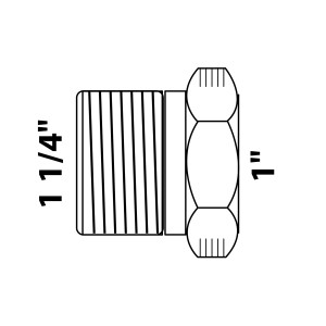 Kirchhoff Reduzierstück, blank, 41,9 mm (1 1/4 AG) x 30,3 mm (1 IG) für Gewindefittings.