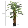 Realistische Kunstpalme 160cm hoch mit 36 grünen Zweigen im schwarzen Topf. Ideal als Hausbaum.