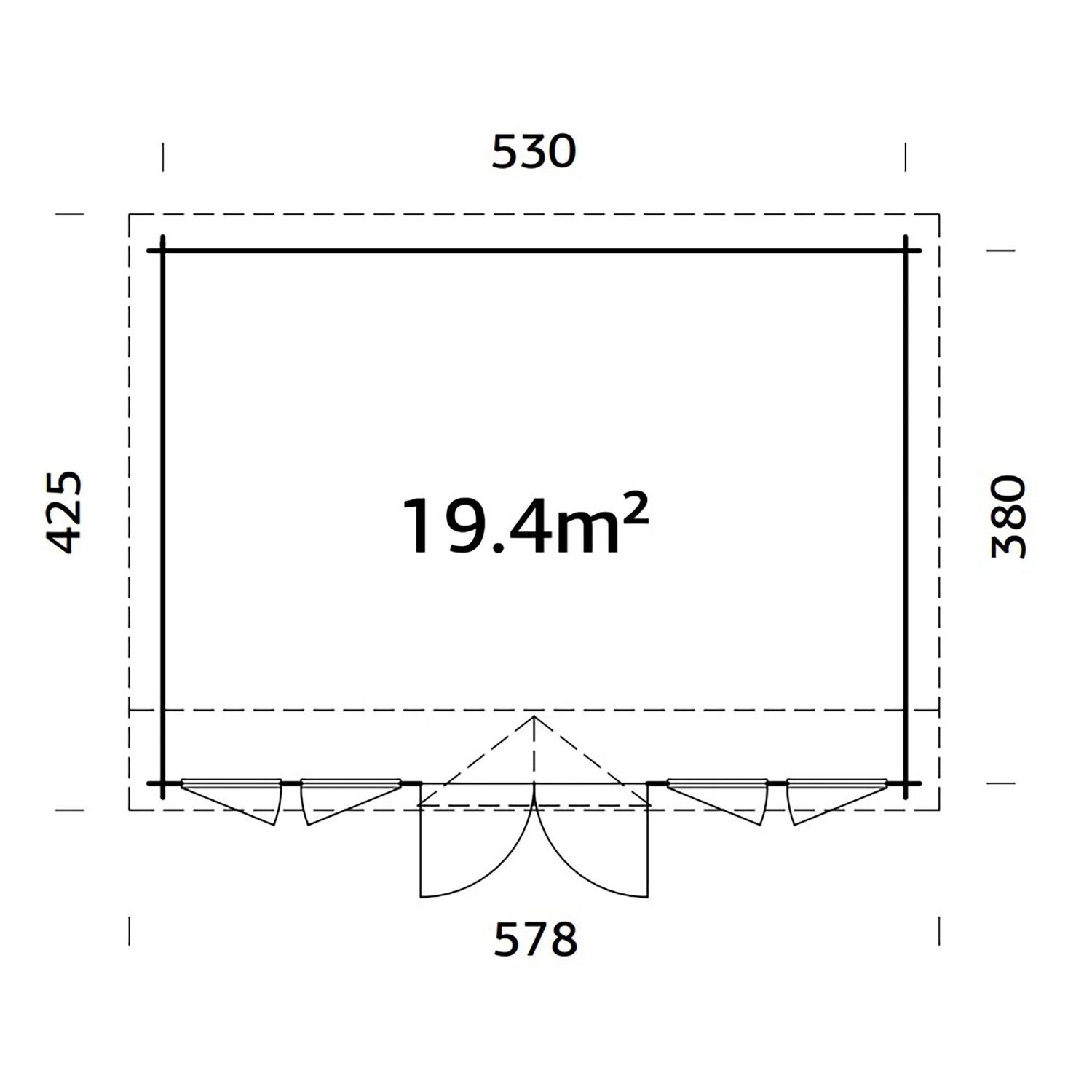 Palmako Gartenhaus Claudia Pent 530 x 380 cm Lackiert Hellgrau-Anthrazit FSC®_6