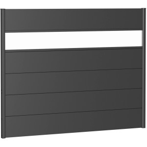 Biohort Wandpaneel Sichtschutz m. Acrylglas 180 cm x 135 cm Dunkelgrau-Metallic