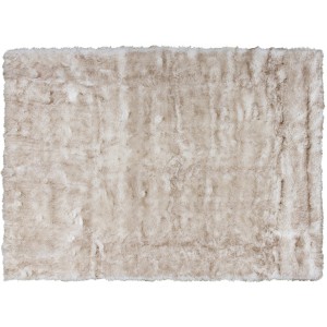 Kayoom Schaffell Imitat Crown, weiß-brauner Kunstfell Teppich, 160x230 cm.